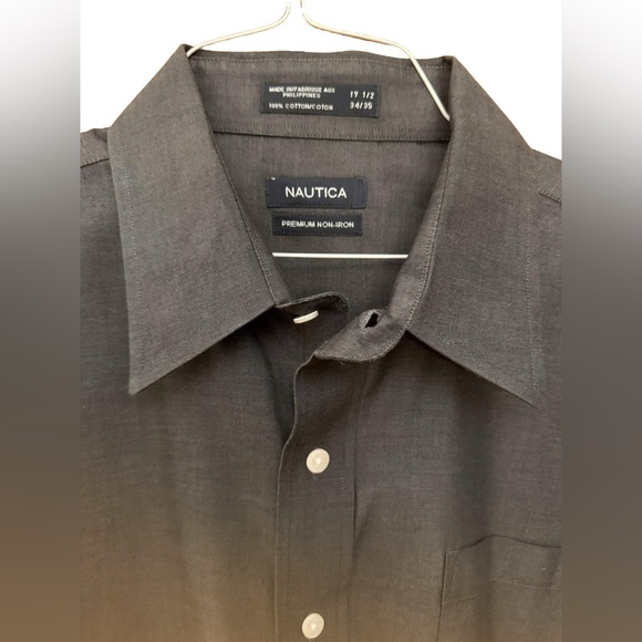 Nautica button-down dress shirt men’s size 17.5 34/35 - Picture 2 of 7